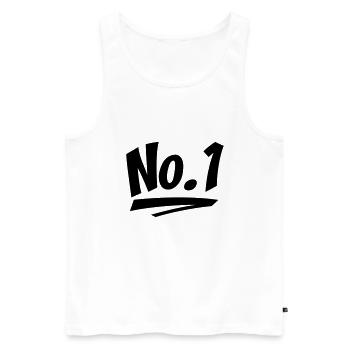 Nummer eins - Männer Premium Bio Tank Top - Weiß - Vorne - AI Model Male 178 light (178cm)