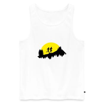 Trail running, Paar - Männer Premium Bio Tank Top - Weiß - Vorne - Michal (187cm)