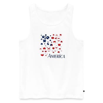 America USA - Männer Premium Bio Tank Top - Weiß - Vorne - AI Model Male 178 light (178cm)