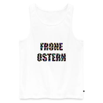 FROHE OSTERN - Männer Premium Bio Tank Top - Weiß - Vorne - Michal (187cm)