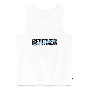 Ab 2025 Rentner unlimited - Männer Premium Bio Tank Top - Weiß - Vorne - Michal (187cm)