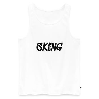 Skifahren, Skiing, Ski - Männer Premium Bio Tank Top - Weiß - Vorne - Michal (187cm)
