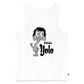 Sprüche Lustige Comic Egal Yolo - Männer Premium Bio Tank Top - Weiß - Vorne - AI Model Male 178 light (178cm)