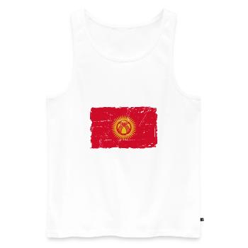 Flag of Kyrgyzstan - Kirgisistan Flagge - Männer Premium Bio Tank Top - Weiß - Vorne - Michal (187cm)