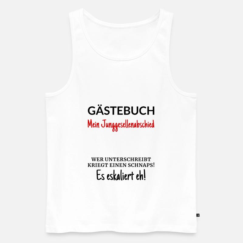 Junggesellenabschied Gästebuch - Männer Premium Bio Tank Top - Weiß