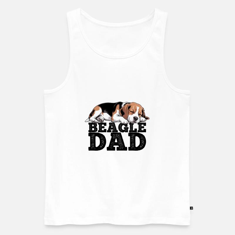 Beagle Vater - Männer Premium Bio Tank Top - Weiß