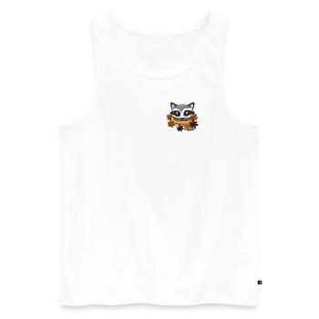 Raccoon - Men's Premium Organic Tank Top - white - Front - Michal (187cm)