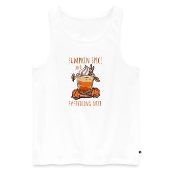 Kürbis Herbst Alles Gute - Männer Premium Bio Tank Top - Weiß - Vorne - Michal (187cm)