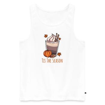 Coffee lovers autumn - Men's Premium Organic Tank Top - white - Front - Michal (187cm)