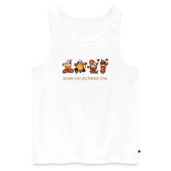 Autumn leaves and pumpkin autumn - Men's Premium Organic Tank Top - white - Front - Michal (187cm)