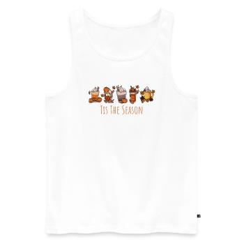 Tasse à café citrouille - Débardeur bio Premium Homme - blanc - Devant - Michal (187cm)