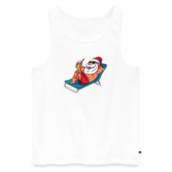 Beach Santa Claus - Men's Premium Organic Tank Top - white - Front - Michal (187cm)