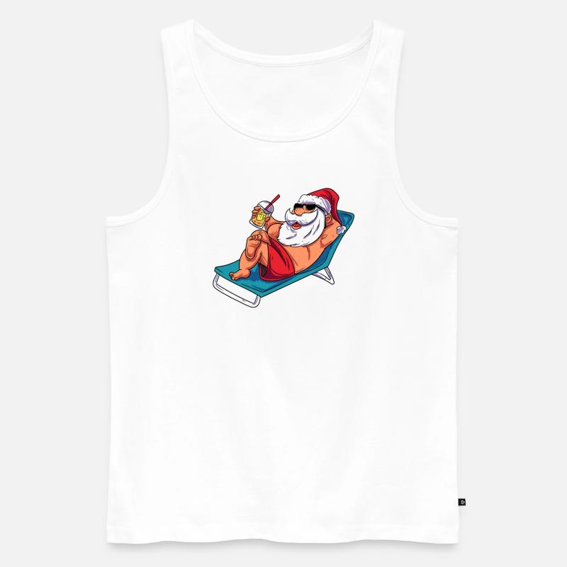 Strand Weihnachtsmann - Männer Premium Bio Tank Top - Weiß