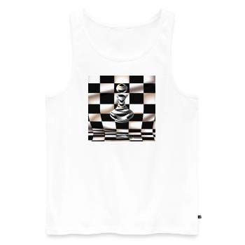 Checkmate - Men's Premium Organic Tank Top - white - Front - Michal (187cm)