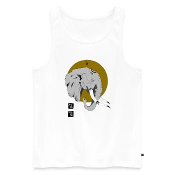Elefant - Männer Premium Bio Tank Top - Weiß - Vorne - Michal (187cm)