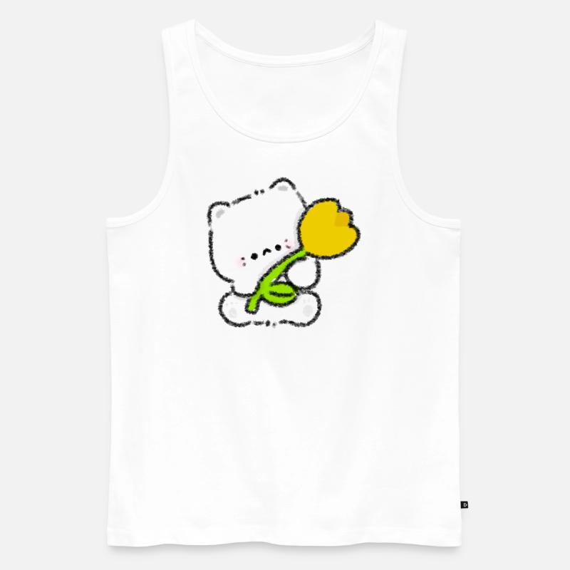 Romantisches Kätzchen - Männer Premium Bio Tank Top - Weiß