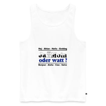 Hamburg , Tradition , Ja Moin oder watt (25) - Männer Premium Bio Tank Top - Weiß - Vorne - AI Model Male 178 light (178cm)