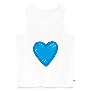 Blaues Herz Icon - Männer Premium Bio Tank Top - Weiß - Vorne - Michal (187cm)