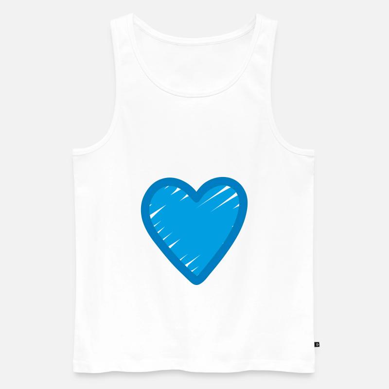 Blaues Herz Icon - Männer Premium Bio Tank Top - Weiß