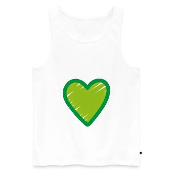 Icône de cœur vert - Débardeur bio Premium Homme - blanc - Devant - Michal (187cm)