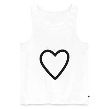 Herz Icon Zeichen - Männer Premium Bio Tank Top - Weiß - Vorne - Michal (187cm)