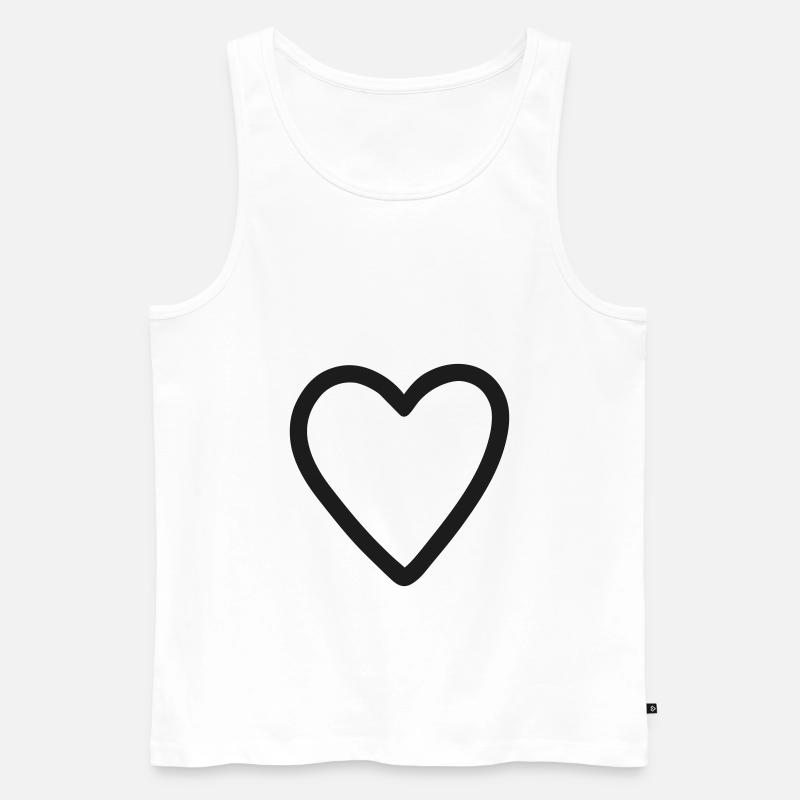 Herz Icon Zeichen - Männer Premium Bio Tank Top - Weiß