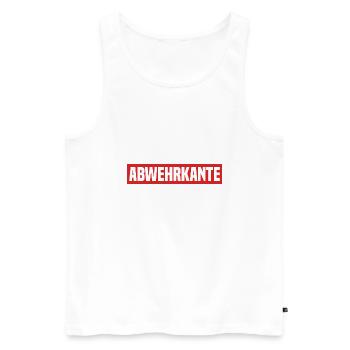 Abwehrkante Lustiger Kreisliga Fußball Spruch - Männer Premium Bio Tank Top - Weiß - Vorne - Michal (187cm)