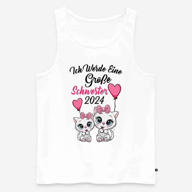 Große Schwester 2024 - Männer Premium Bio Tank Top - Weiß