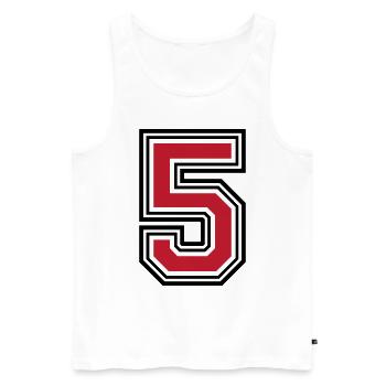 5 number symbol - Men's Premium Organic Tank Top - white - Front - Michal (187cm)
