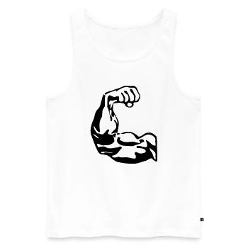 Bodybuilder biceps - Men's Premium Organic Tank Top - white - Front - AI Model Male 178 light (178cm)