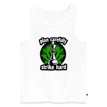 Schach plan carefully strike hard - Men's Premium Organic Tank Top - white - Front - AI Model Male 178 light (178cm)
