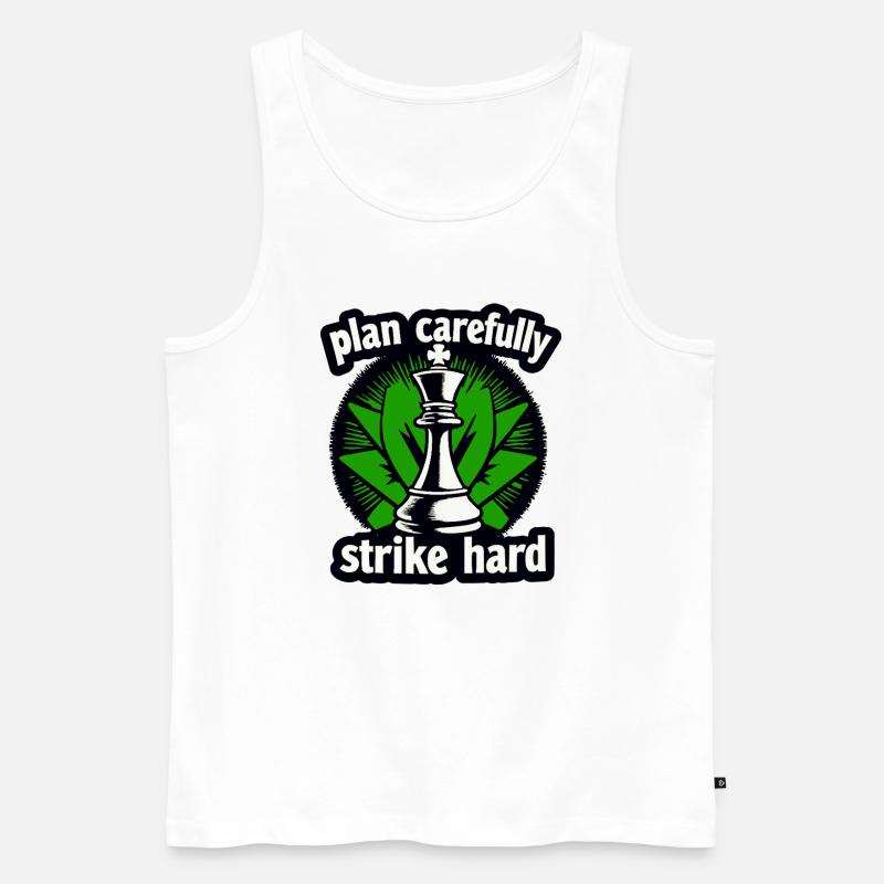 Schach plan carefully strike hard - Men's Premium Organic Tank Top - white