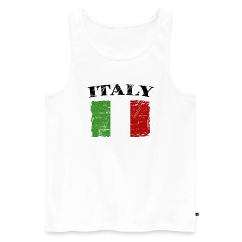 Drapeau de l’Italie - Débardeur bio Premium Homme - blanc - Devant - Michal (187cm)
