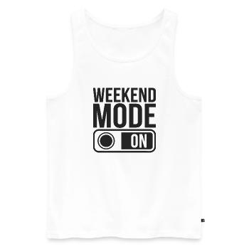 Weekend Mode On - Men's Premium Organic Tank Top - white - Front - AI Model Male 178 light (178cm)