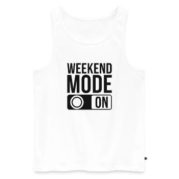 Weekend Mode On - Men's Premium Organic Tank Top - white - Front - AI Model Male 178 light (178cm)