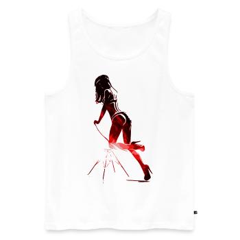 Mon jeu Mes règles Règles du jeu Pin Up Girl 2reborn - Débardeur bio Premium Homme - blanc - Devant - AI Model Male 178 light (178cm)
