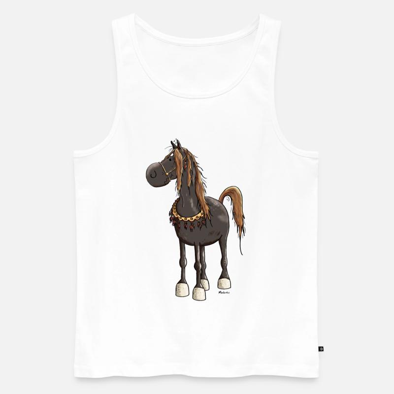 Pfiffiges Araber Pferd - Araber - Männer Premium Bio Tank Top - Weiß