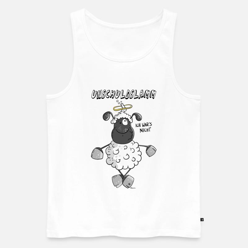 Unschuldslamm Ich war's nicht - Männer Premium Bio Tank Top - Weiß