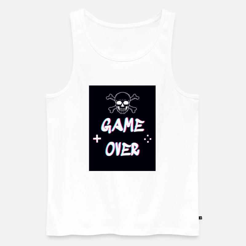 Game Over - Männer Premium Bio Tank Top - Weiß