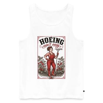 Houer n’est pas facile. Les plantes de jardinage biologique - Débardeur bio Premium Homme - blanc - Devant - Michal (187cm)