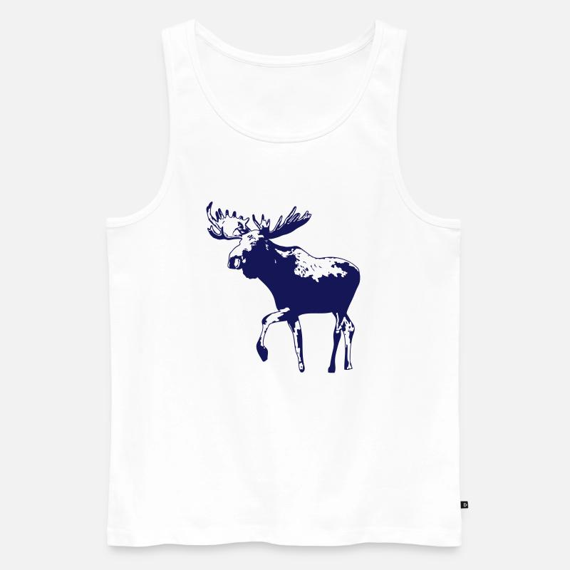 elch - elk - moose - jagd - jäger - Männer Premium Bio Tank Top - Weiß