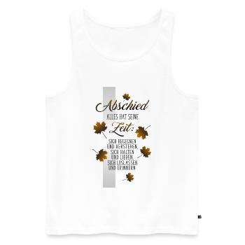 Abschied - Männer Premium Bio Tank Top - Weiß - Vorne - Michal (187cm)