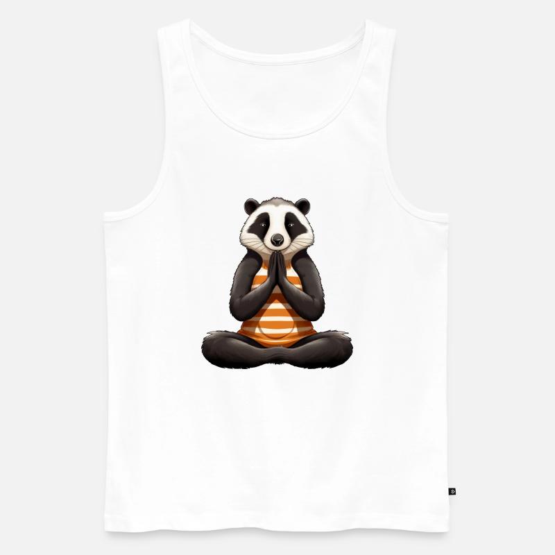 Dachs Yoga - Männer Premium Bio Tank Top - Weiß