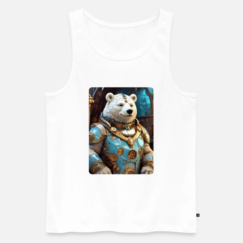 Steampunk Eisbear 1.5 - Männer Premium Bio Tank Top - Weiß