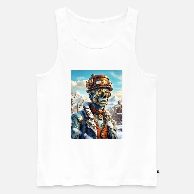 Steampunk Winterlandschaft Zombie 1.11 - Männer Premium Bio Tank Top - Weiß