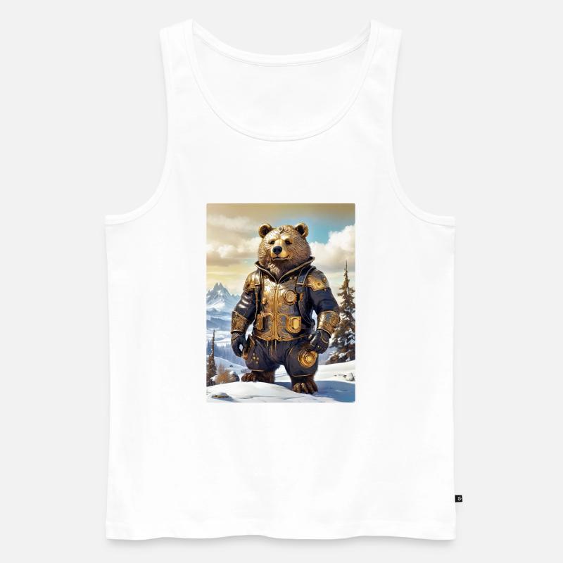 Steampunk Winterlandschaft Bär 1.3 - Männer Premium Bio Tank Top - Weiß