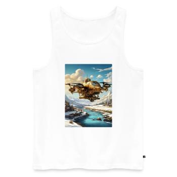 Steampunk Winter Landscape Drone 1.2 - Men's Premium Organic Tank Top - white - Front - Michal (187cm)