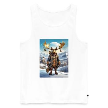 Steampunk Winterlandschaft Elch 1.7 - Männer Premium Bio Tank Top - Weiß - Vorne - AI Model Male 178 light (178cm)