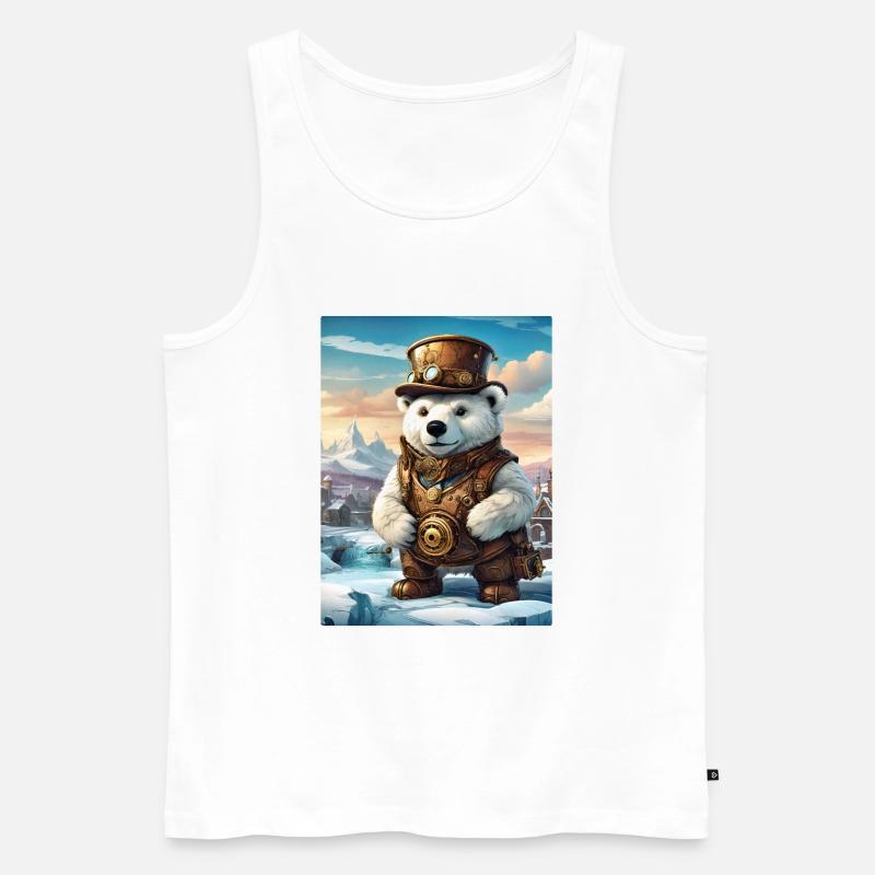 Steampunk Winterlandschaft Eisbär 1.11 - Männer Premium Bio Tank Top - Weiß