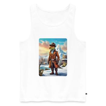 Steampunk Winter Wonderland Dino 1.4 - Débardeur bio Premium Homme - blanc - Devant - Michal (187cm)